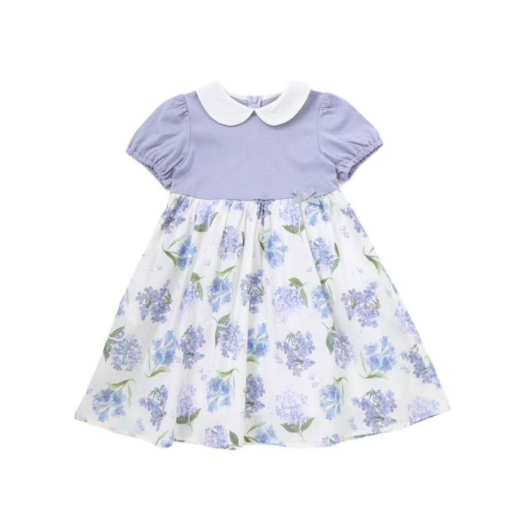 リバティMARINA S MEADOW丸襟半袖切り替えワンピース | Tartine et Chocolat | 詳細画像5 