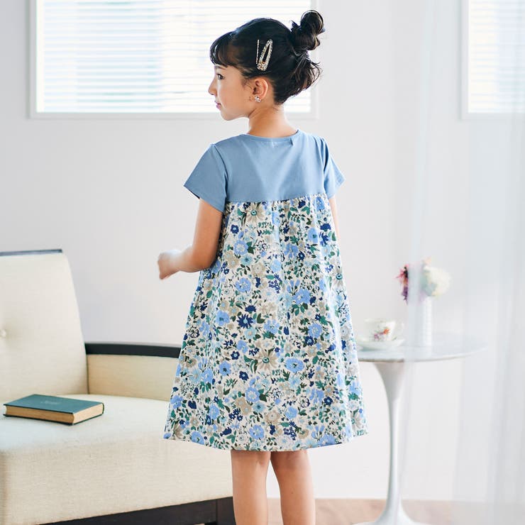 【日本製】【お揃い】リバティビエラ(DaisyMorisia)半袖切り替えワンピ… | Tartine et Chocolat | 詳細画像3 