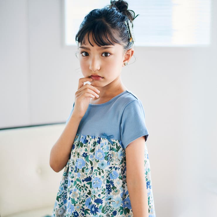 【日本製】【お揃い】リバティビエラ(DaisyMorisia)半袖切り替えワンピ… | Tartine et Chocolat | 詳細画像4 