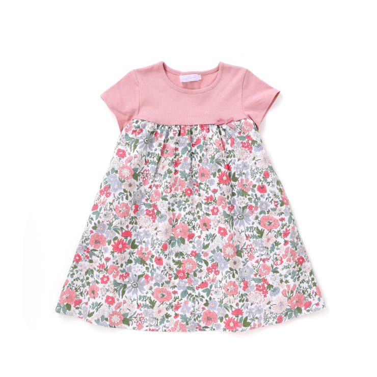 ピンク系 | 【日本製】【お揃い】リバティビエラ(DaisyMorisia)半袖切り替えワンピ… | Tartine et Chocolat