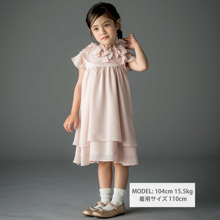 梨地リボン付け襟2WAYドレス(90～130cm) | Tartine et Chocolat | 詳細画像2 