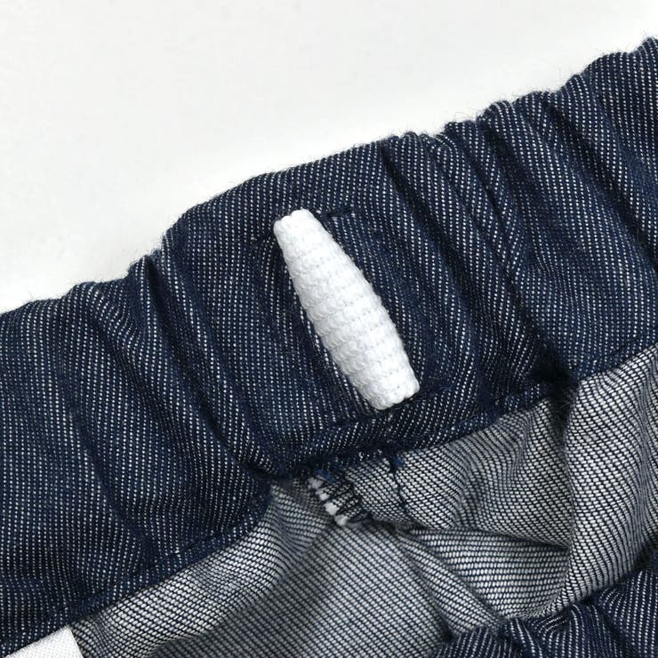 コットンデニムブラウスパンツセット(90~140cm)[品番：BEBK0009133