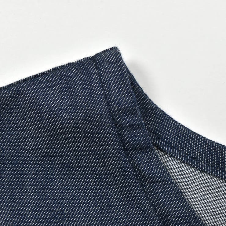 コットンデニムブラウスパンツセット(90~140cm)[品番：BEBK0009133