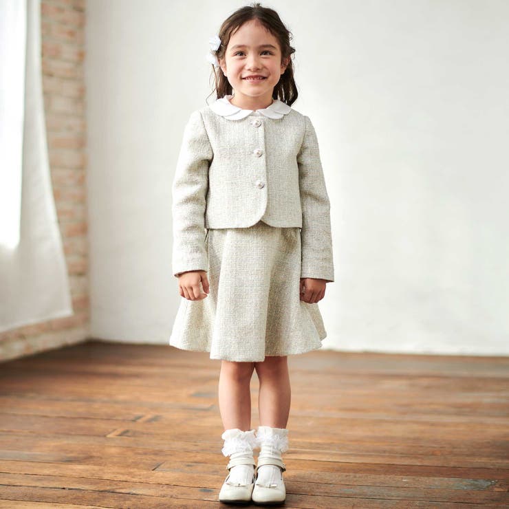ラメ入りツイードジャケットスカートセットアップ(110~130cm) | Tartine et Chocolat | 詳細画像3 