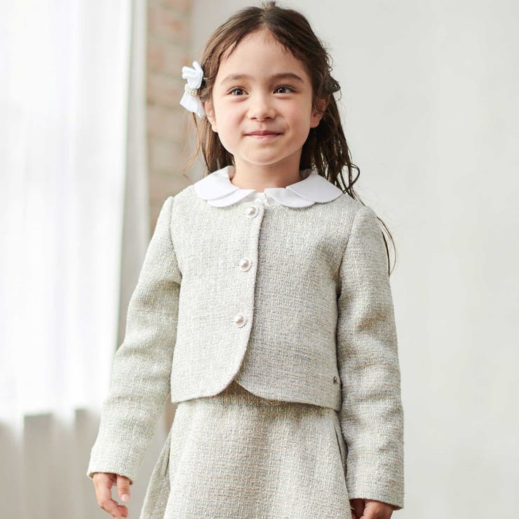 ラメ入りツイードジャケットスカートセットアップ(110~130cm) | Tartine et Chocolat | 詳細画像4 