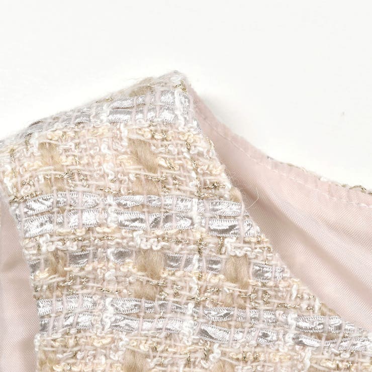 日本製】ラメミックスツイードジャンパースカート(100~140cm)[品番