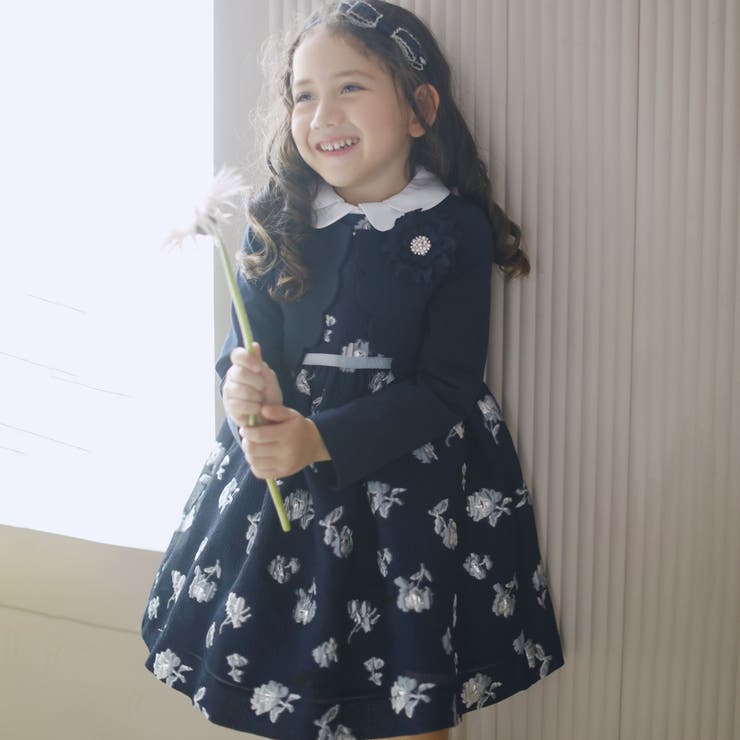 ネイビー系 | ムーディーフラワージャンパースカート(110~130cm) | Tartine et Chocolat