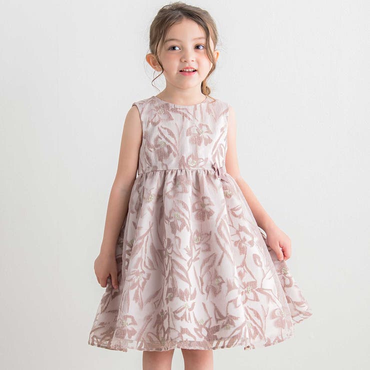 ピンク系 | 【日本製】ワッシャーオーガンジーフロッキープリントワンピース(100~140cm… | Tartine et Chocolat