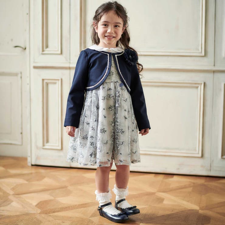 【日本製】チュール花柄刺しゅうジャンパースカート(110~130cm) | Tartine et Chocolat | 詳細画像6 