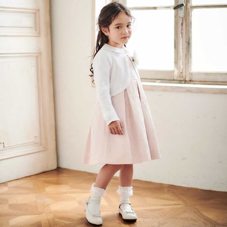 【日本製】ジャガードフラワータック入りジャンパースカート(110~130cm) | Tartine et Chocolat | 詳細画像3 