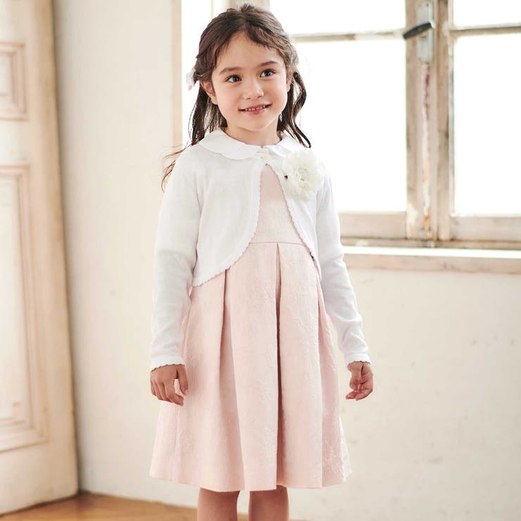 【日本製】ジャガードフラワータック入りジャンパースカート(110~130cm) | Tartine et Chocolat | 詳細画像4 