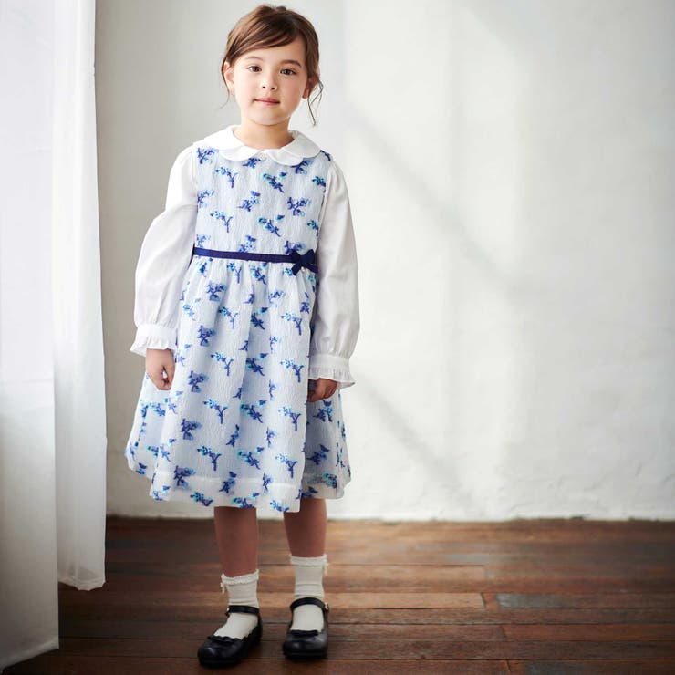 ジャガードフラワーリボン付きジャンパースカート(110~130cm) | Tartine et Chocolat | 詳細画像3 