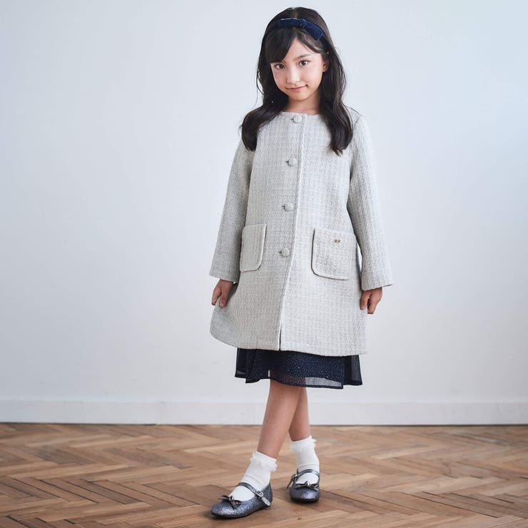 【再値下げ】タルティーヌエショコラ　べべ　 新品ウールコート 100cm s ベビー・キッズ [新品] タルティーヌエショコラ ネイビー