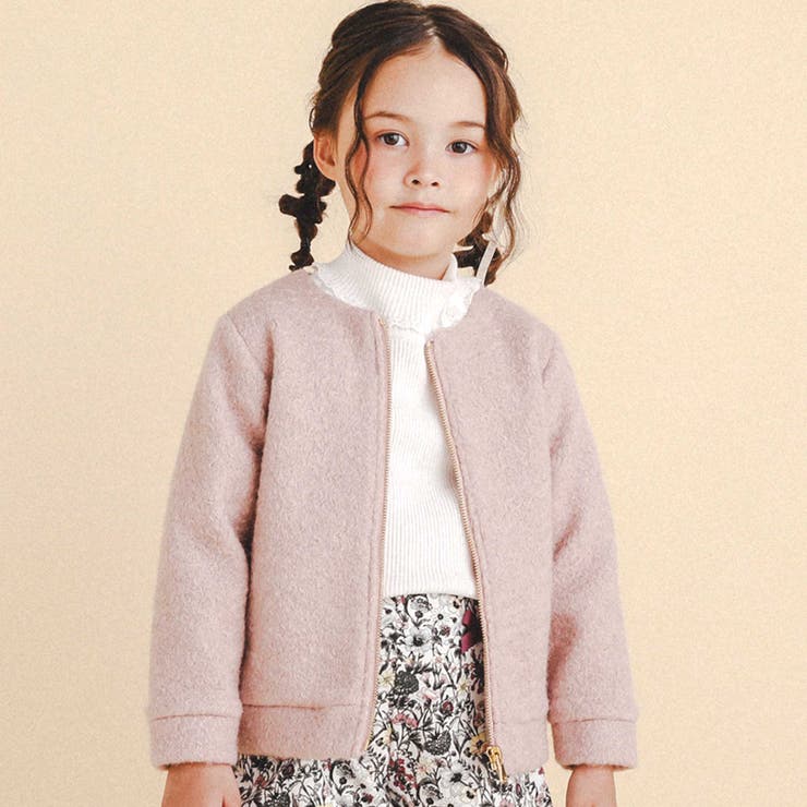 タルティーヌエショコラ コート アウター キッズ 120cm ウール ファー