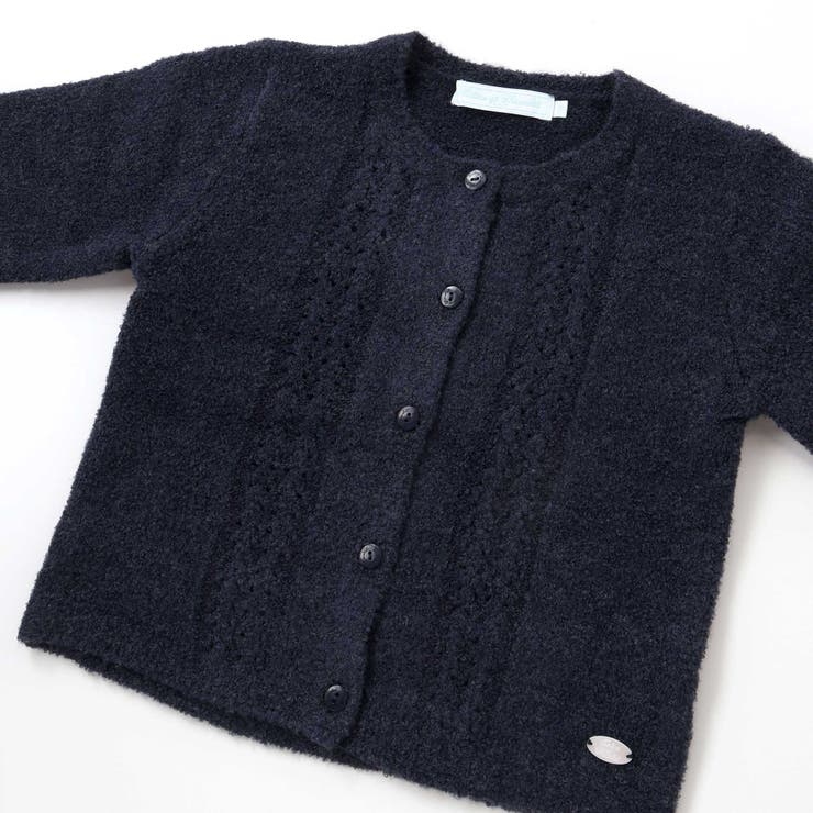 【お揃い】フロント編地の前ボタン長袖カーディガン(100~140cm) | Tartine et Chocolat | 詳細画像11 