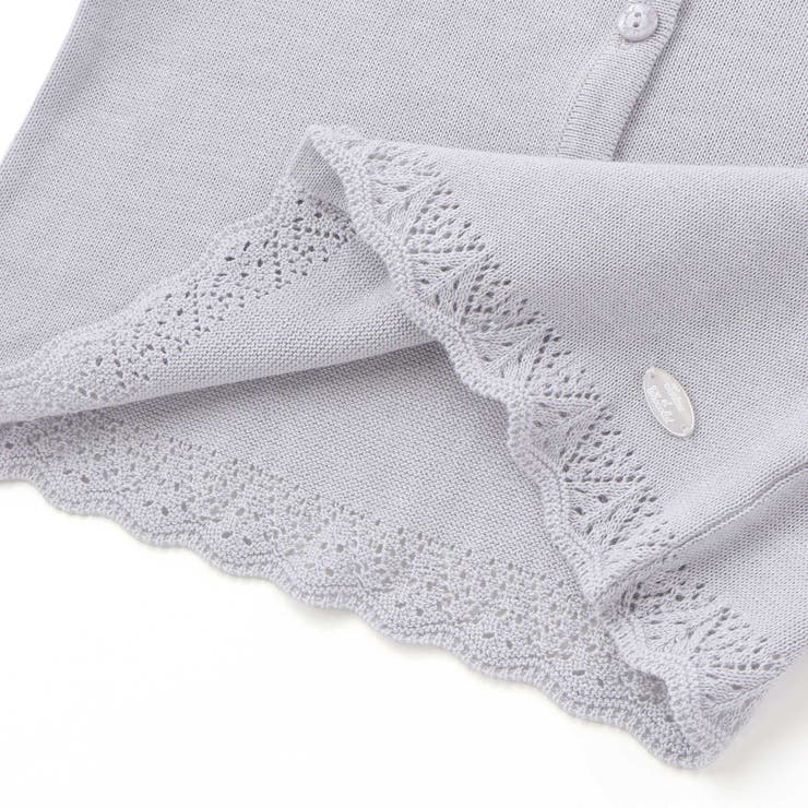 【日本製】【お揃い】ドラロン綿飾り編み長袖カーディガン(100~140cm) | Tartine et Chocolat | 詳細画像10 