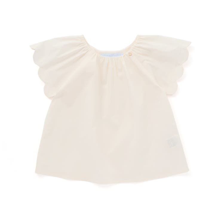 オフホワイト | ハイブリッドタイプライタースカラップブラウス(100~140cm) | Tartine et Chocolat