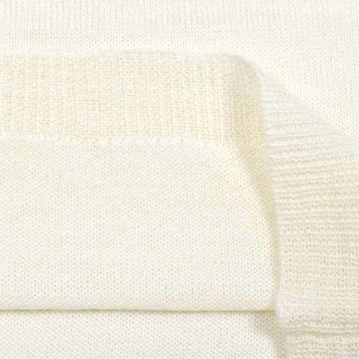 オフホワイト】フリル襟セーター(100~140cm)[品番：BEBK0008021