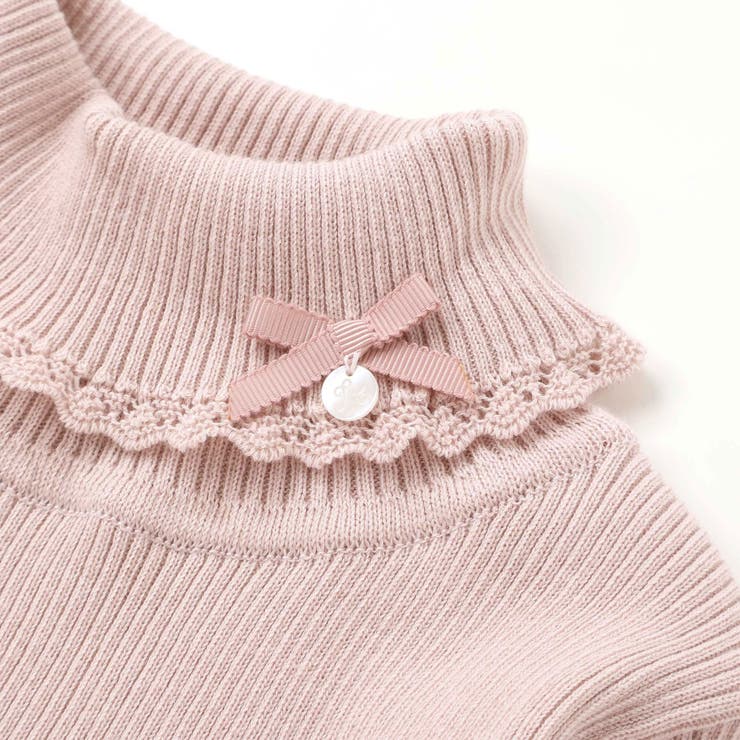 【日本製】ソフトコットンリボンタートルネックセーター(80~140cm) | Tartine et Chocolat | 詳細画像13 