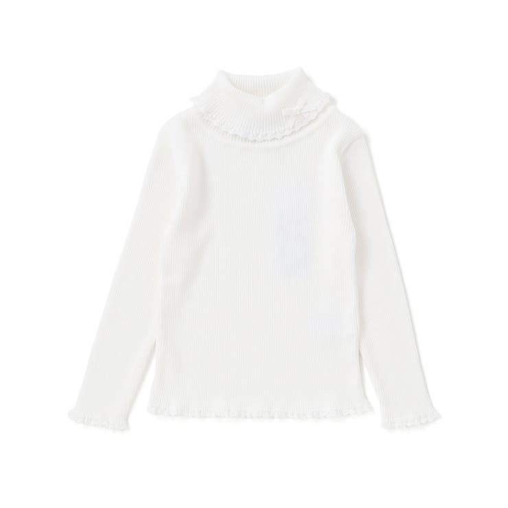 オフホワイト | 【日本製】ソフトコットンリボンタートルネックセーター(80~140cm) | Tartine et Chocolat
