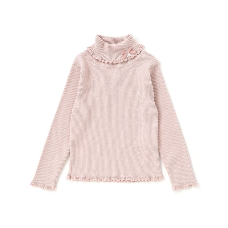 ピンク | 【日本製】ソフトコットンリボンタートルネックセーター(80~140cm) | Tartine et Chocolat