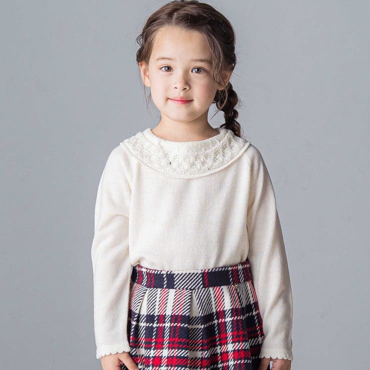 ラインストーン付きボリュームネックセーター(100~140cm) | Tartine et Chocolat | 詳細画像1 