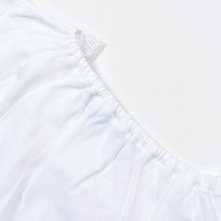 ホワイト】ドットチュールリボンTシャツ(90~140cm)[品番：BEBK0007085