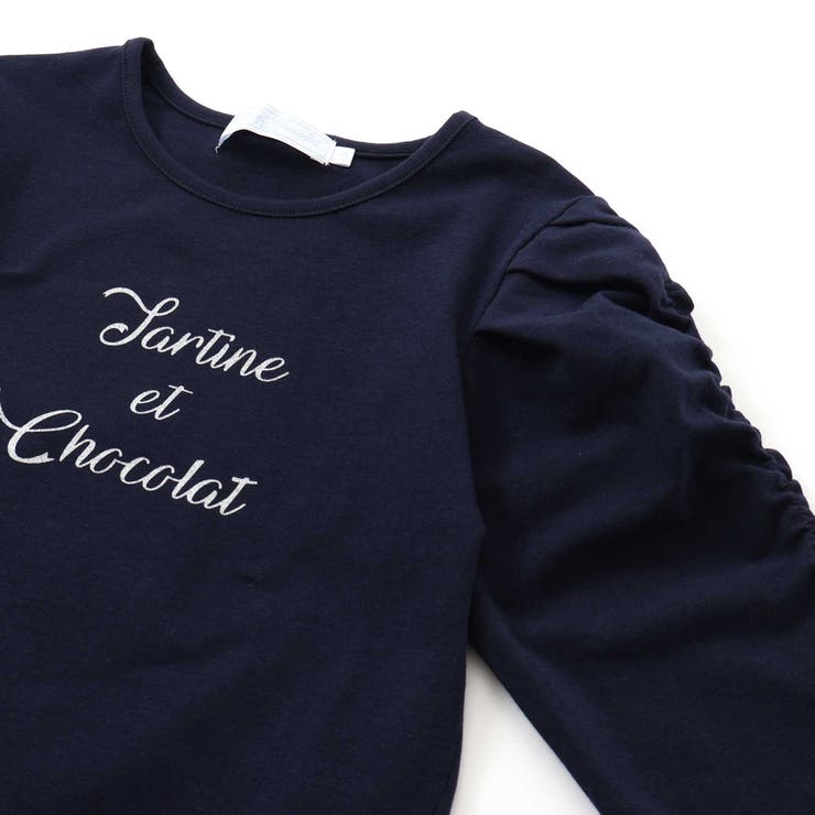 【日本製】コンパクトコットンベア天竺ロゴプリントTシャツ(90~140cm) | Tartine et Chocolat | 詳細画像7 