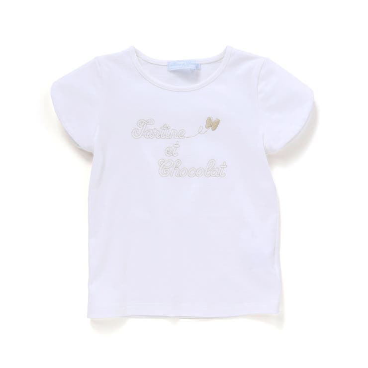 バタフライロゴ刺しゅうTシャツ(90～140cm) | Tartine et Chocolat | 詳細画像4 