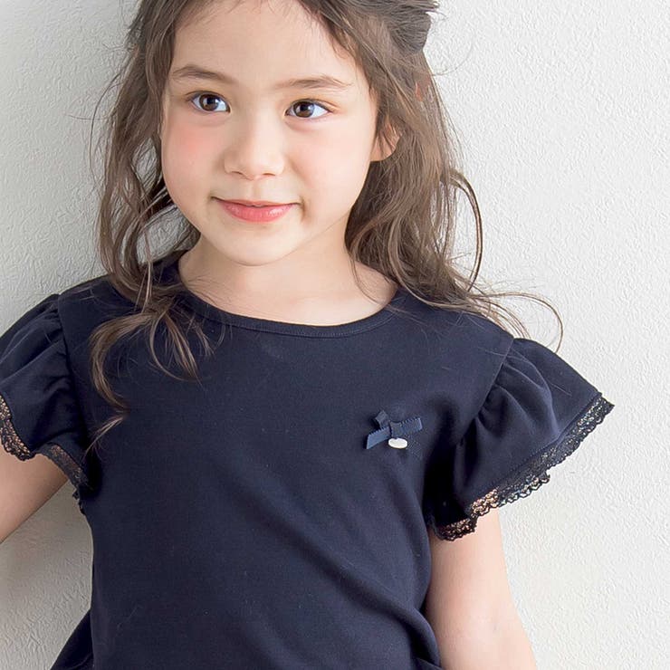 トーションレース袖フリルTシャツ(90～140cm) | Tartine et Chocolat | 詳細画像5 