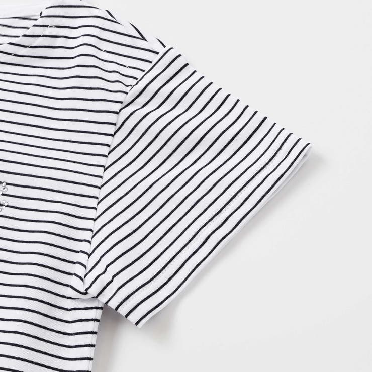 【日本製】【お揃い】リボンラインストーンの半袖Tシャツ(90~140cm) | Tartine et Chocolat | 詳細画像13 