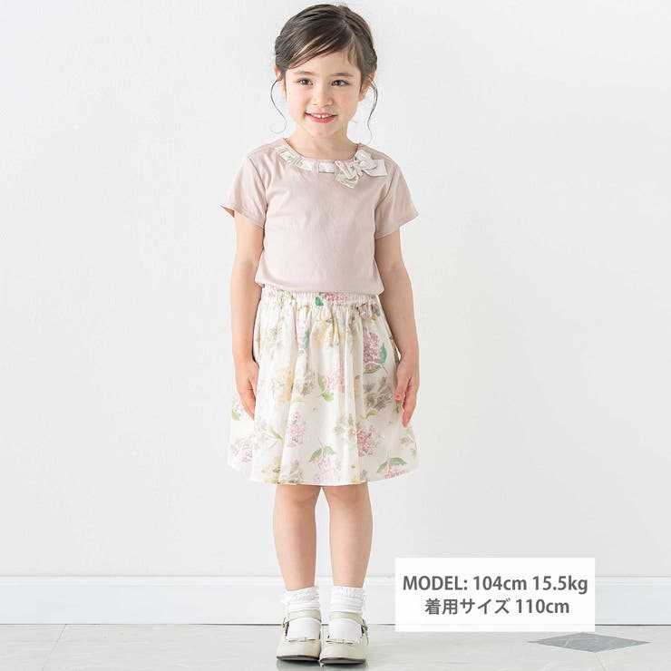 【お揃い】リバティリボン半袖Tシャツ(100~140cm) | Tartine et Chocolat | 詳細画像2 