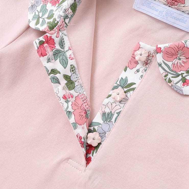 【日本製】【お揃い】リバティビエラ(DaisyMorisia)×花ボタン長袖Tシ… | Tartine et Chocolat | 詳細画像14 