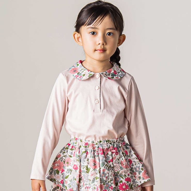 【日本製】【お揃い】リバティビエラ(DaisyMorisia)×花ボタン長袖Tシ… | Tartine et Chocolat | 詳細画像5 