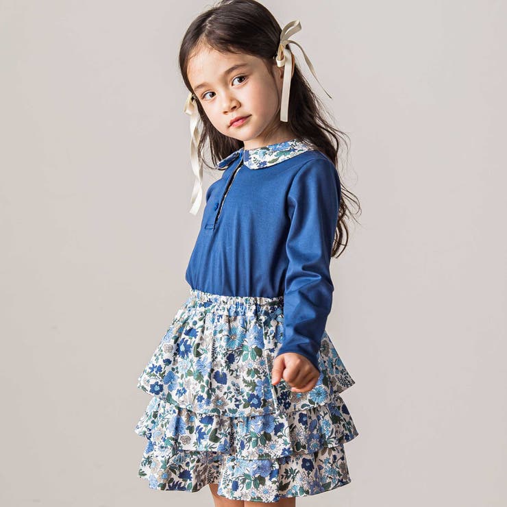 【日本製】【お揃い】リバティビエラ(DaisyMorisia)×花ボタン長袖Tシ… | Tartine et Chocolat | 詳細画像9 