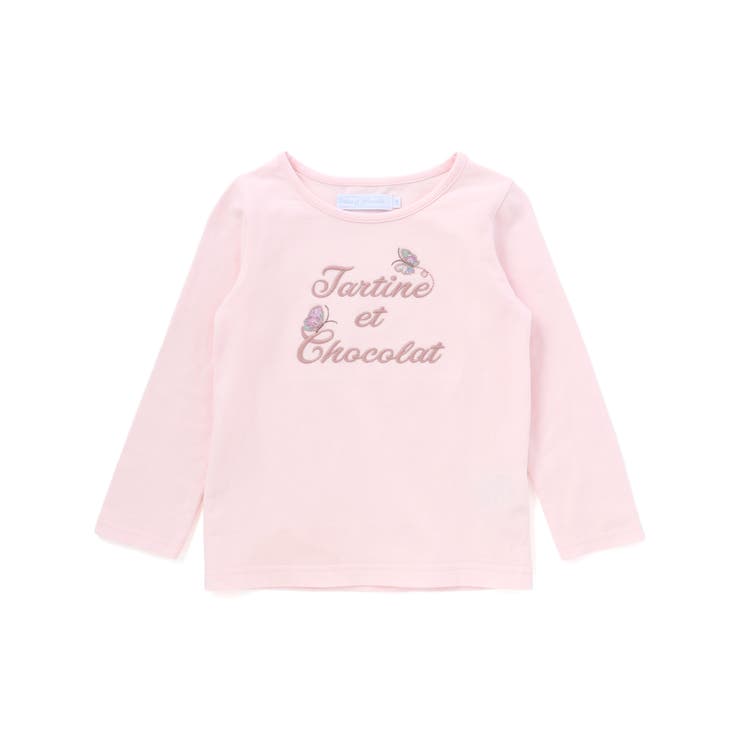 ピンク | リバティ(leontyne dream)プリントタナローン蝶々アップリケロゴ長袖… | Tartine et Chocolat