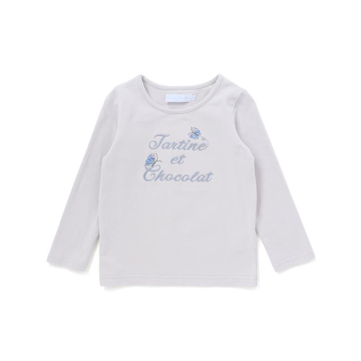 グレー | リバティ(leontyne dream)プリントタナローン蝶々アップリケロゴ長袖… | Tartine et Chocolat