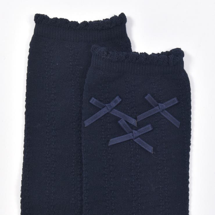 【日本製】透かし編みリボン付きハイソックス(15~21cm) | Tartine et Chocolat | 詳細画像2 