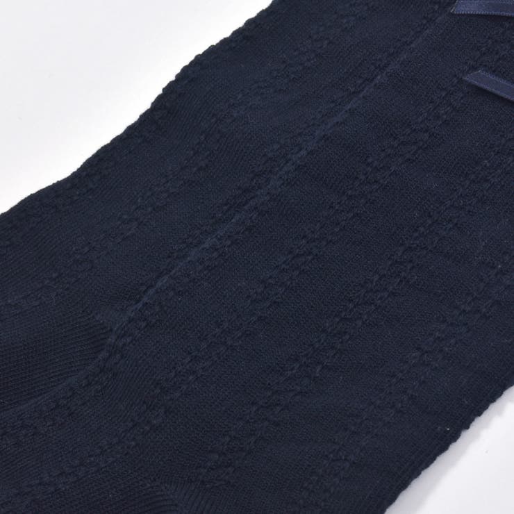 【日本製】透かし編みリボン付きハイソックス(15~21cm) | Tartine et Chocolat | 詳細画像3 