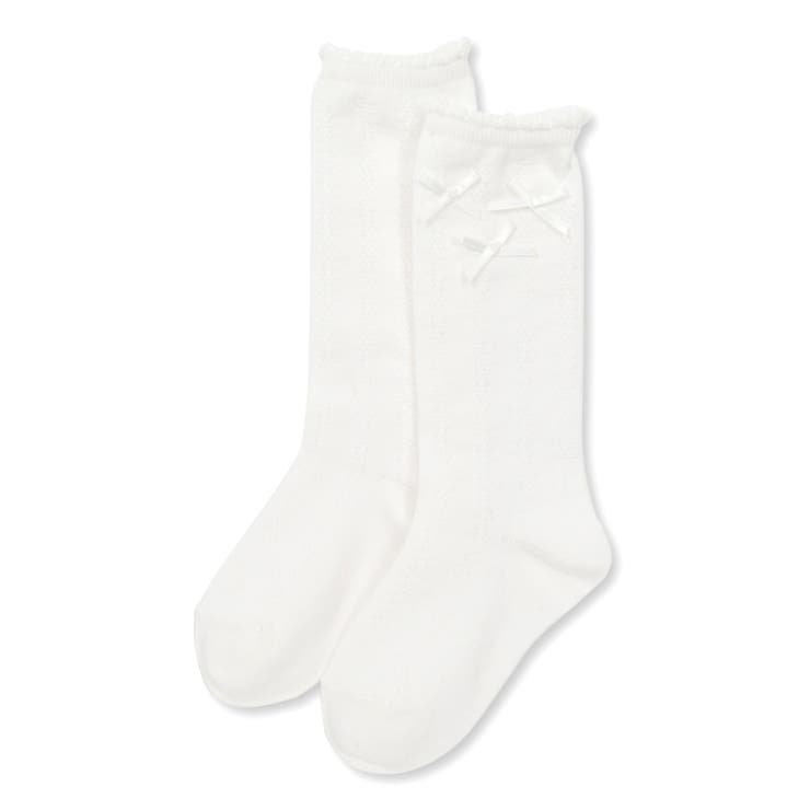 【日本製】透かし編みリボン付きハイソックス(15~21cm) | Tartine et Chocolat | 詳細画像5 