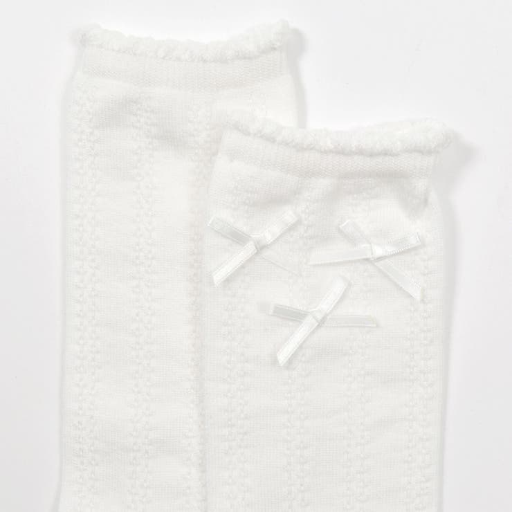 【日本製】透かし編みリボン付きハイソックス(15~21cm) | Tartine et Chocolat | 詳細画像6 