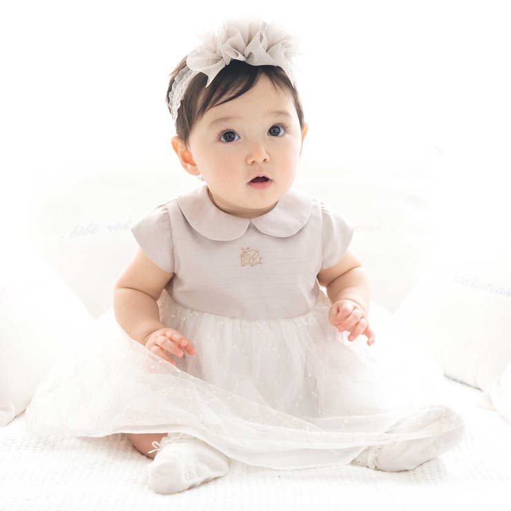 ベージュ | 【日本製】シャンタンチュールスカートドレス(70~90cm) | fillot de bébé réduction