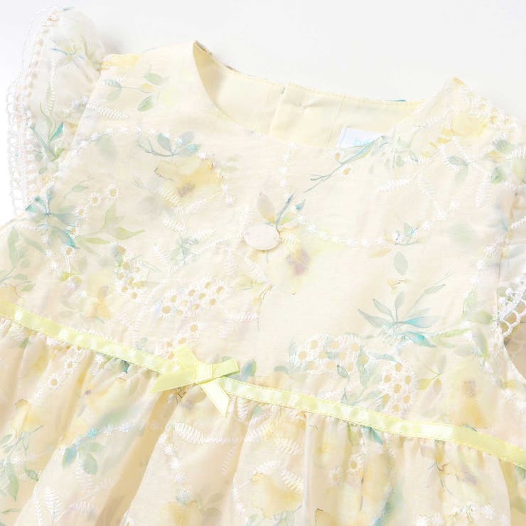 【お揃い】オーガンジー花柄プリントワンピース＆スムースブルマセット(70~90c… | fillot de bébé réduction | 詳細画像10 