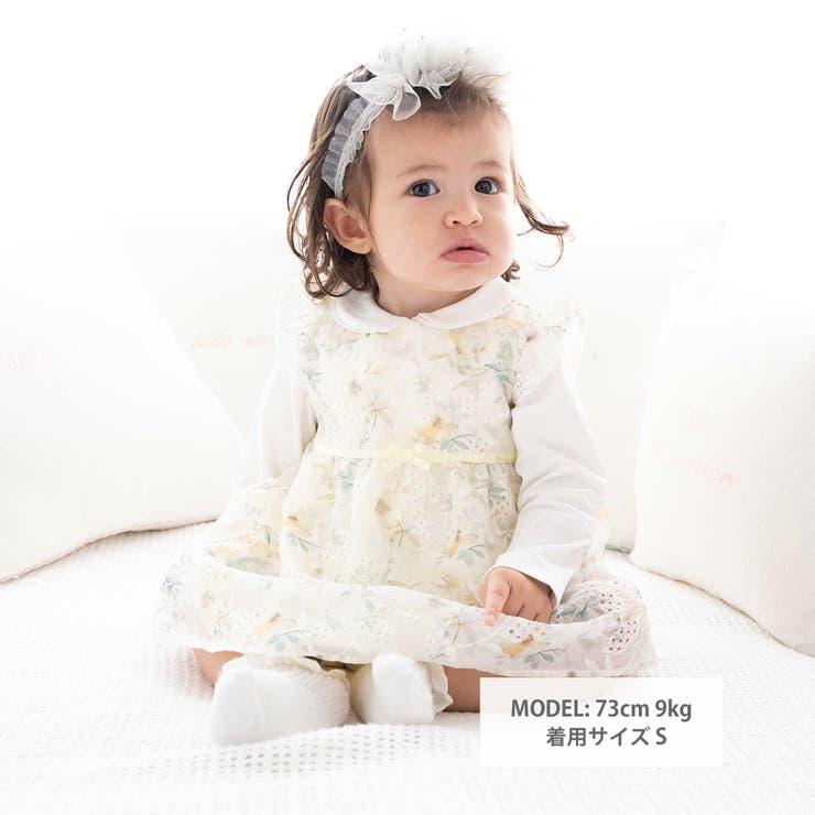 【お揃い】オーガンジー花柄プリントワンピース＆スムースブルマセット(70~90c… | fillot de bébé réduction | 詳細画像2 
