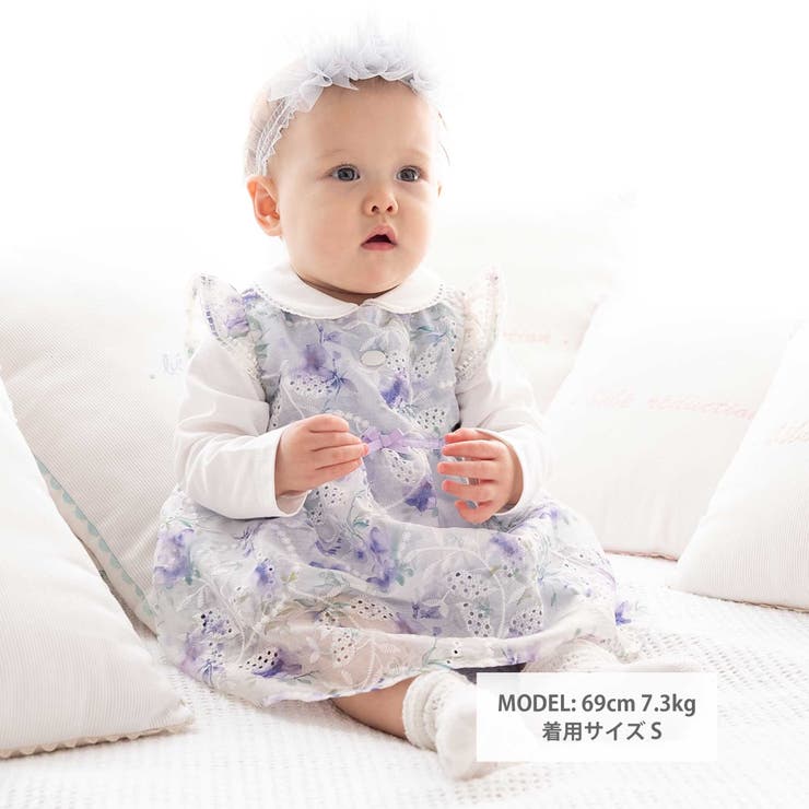 【お揃い】オーガンジー花柄プリントワンピース＆スムースブルマセット(70~90c… | fillot de bébé réduction | 詳細画像3 