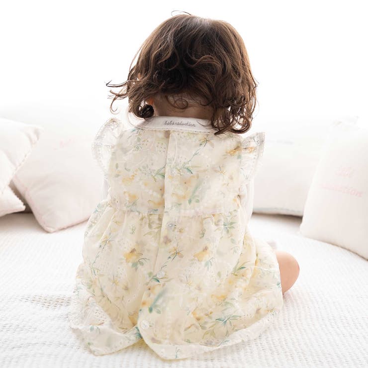 【お揃い】オーガンジー花柄プリントワンピース＆スムースブルマセット(70~90c… | fillot de bébé réduction | 詳細画像4 