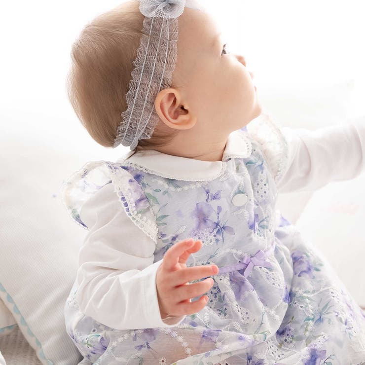 【お揃い】オーガンジー花柄プリントワンピース＆スムースブルマセット(70~90c… | fillot de bébé réduction | 詳細画像5 