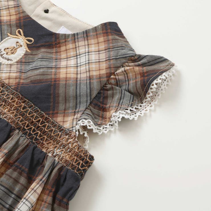 【お揃い/オーガニック】チェックチュニック＆ブルマセット(70~90cm) | fillot de bébé réduction | 詳細画像10 