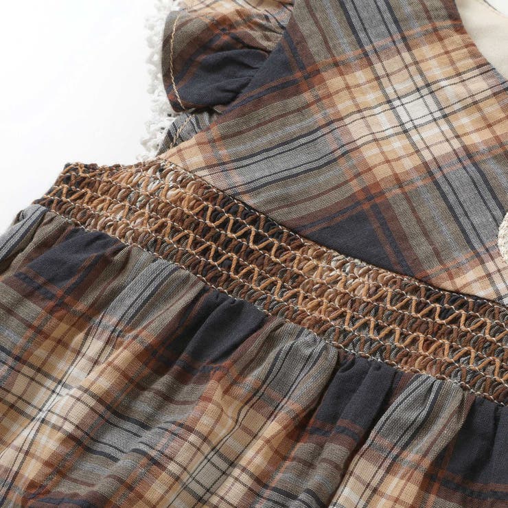 【お揃い/オーガニック】チェックチュニック＆ブルマセット(70~90cm) | fillot de bébé réduction | 詳細画像11 