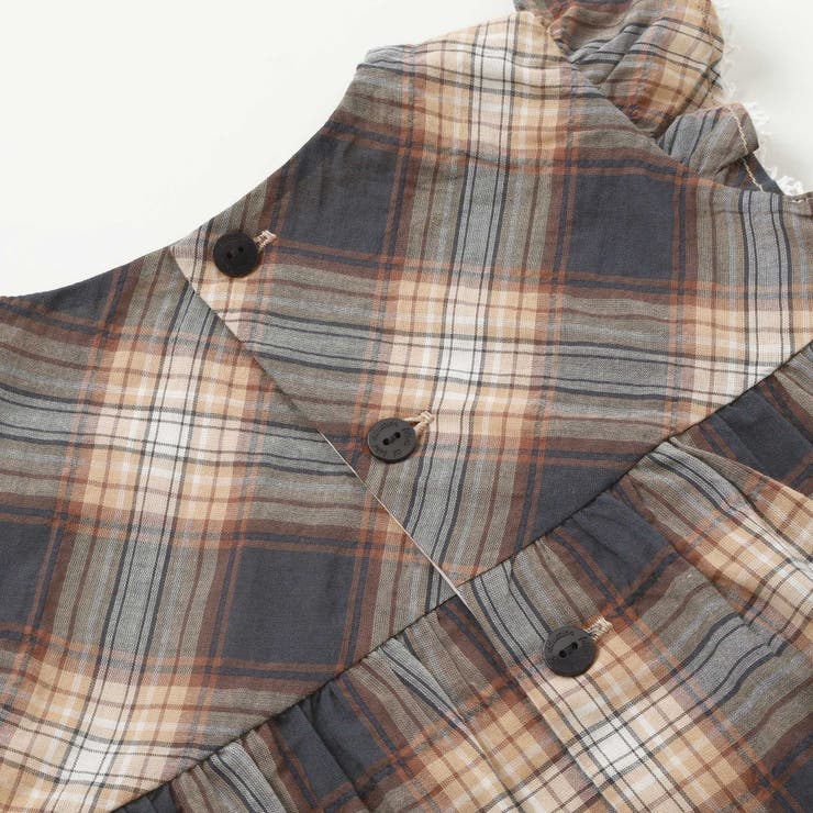 【お揃い/オーガニック】チェックチュニック＆ブルマセット(70~90cm) | fillot de bébé réduction | 詳細画像12 